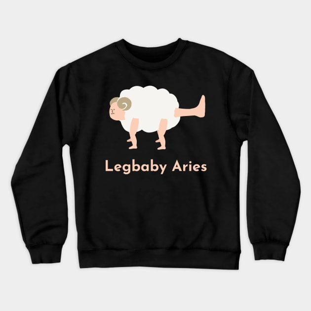 Legbaby Aries | Zodiac | Cute | Funny | Weird | Gift | Minimalist | Star Sign | Astrology | Crewneck Sweatshirt by WiseCat